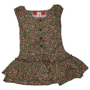Matilda Jane Serendipity Brown Floral Dress Ruffles Toddler Girls 2T Cottagecore
